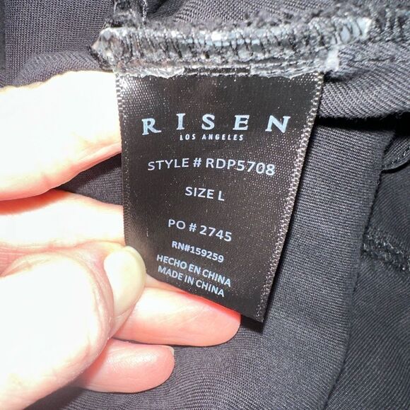 RISEN wide leg cargo overalls in‎ black Size Large - Picture 10 of 11